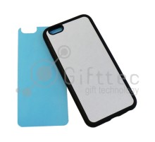 IPhone 6/6S - Черный силиконовый чехол (вставка под сублимацию)