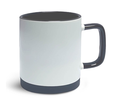 Кружка с силиконовым основанием ЧЕРНАЯ для сублимации