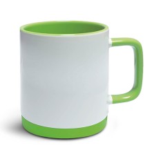 Кружка с силиконовым основанием СВЕТЛО-ЗЕЛЁНАЯ для сублимации
