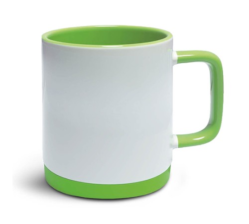 Кружка с силиконовым основанием СВЕТЛО-ЗЕЛЁНАЯ для сублимации