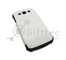 Samsung Galaxy S3 - Белый чехол глянцевый пластиковый с силконовым бампером (для 3D - сублимации)