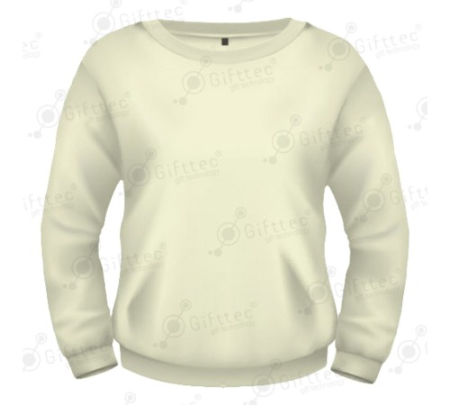 Свитшот мужской МОЛОЧНЫЙ меланж, футер 280 гр., р.50 (L) для сублимации | Артикул: 11737