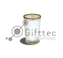 Рюмка стеклянная (золотая каёмка) низкая h=6.2см, 90мл для сублимации