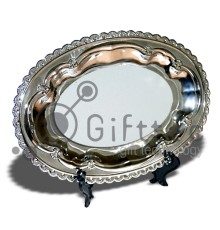 Тарелка металлическая овальная 24.5х17см (вставка под сублимацию)