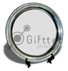 Тарелка металлическая круглая d=25см (вставка под сублимацию)