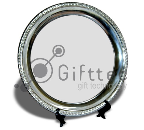 Тарелка металлическая круглая d=25см (вставка под сублимацию) | Артикул: 10251