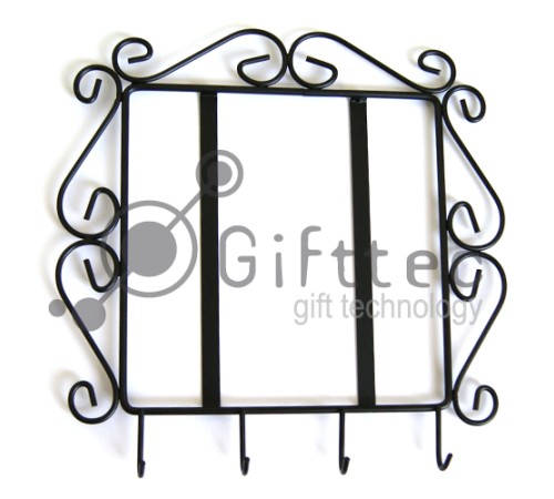 Ключница настенная металлическая (4 крючка), под плитку 15.2х15.2см (плитка в комплект не входит) | Артикул: 10273