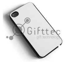 IPhone 4/4S - Черный чехол пластиковый (вставка под сублимацию)