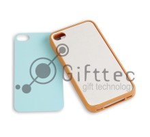 IPhone 4/4S - Cветло-коричневый силиконовый чехол (вставка под сублимацию)