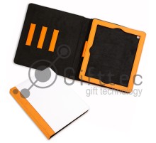 IPad 2/3/4  - Оранжевый чехол из искусственной кожи (зона под нанесение)