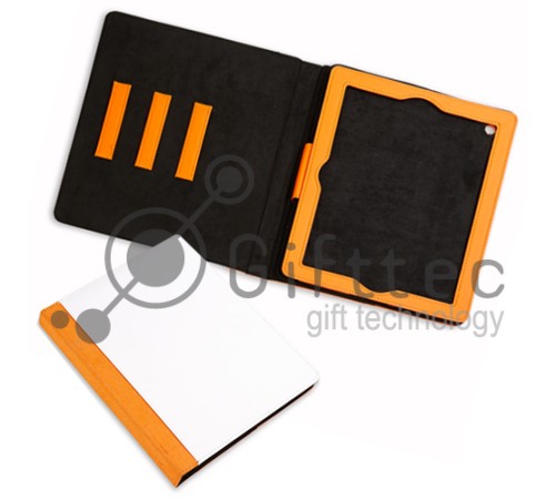 IPad 2/3/4 - Оранжевый чехол из искусственной кожи (зона под нанесение) IPad 2/3/4 - Оранжевый чехол из искусственной кожи (зона под нанесение)