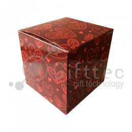 Коробка подарочная для кружки без окна "Сердечки"