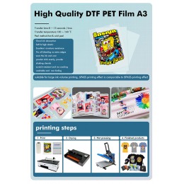 ПЭТ-пленка для DTF печати в листах А3 100 листов