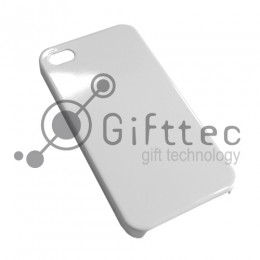 IPhone 4/4S - Белый чехол глянцевый пластик (для 3D - сублимации)