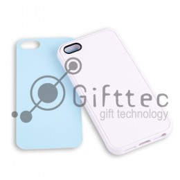IPhone 5/5S - Белый силиконовый чехол (вставка под сублимацию)